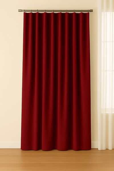 Luvora Home Luna Series Velvet Textured Pleatless Background Curtain - Claret Red