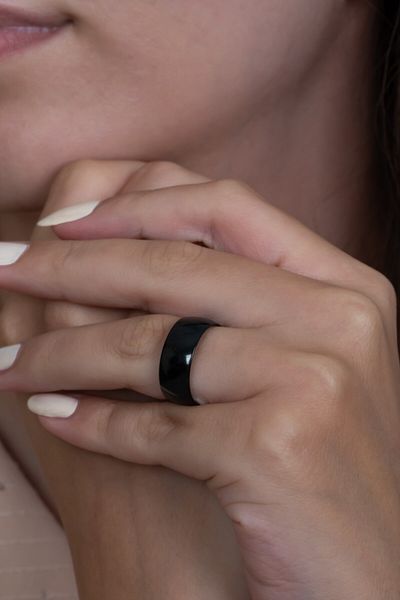 Takı Dükkanı للجنسين 8mm واسعة منحني الرجال النساء الصلب خاتم الزواج Cl19
