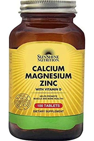 Sunshine Nutrition Calcium Magnesium Zinc With Vitamin D, 100 Tablets | Helps Promote Muscle & Bone