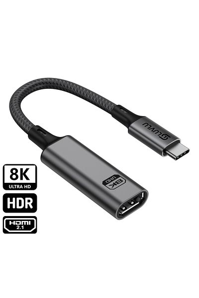 LUVLU Adaptor USB C la HDMI 2.1 mamă, 8k@60hz, 4k@240hz, viteză 48gbps, HDR, HDCP, 3D dinamic