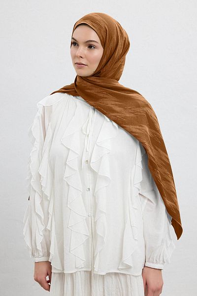 Qef Cotton Line Shawl Almond