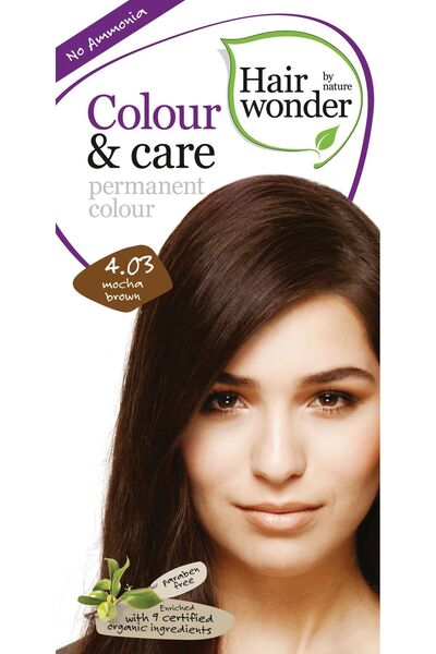 Hairwonder Vopsea de par Hairwonder Colour&Care, fara parabeni si fara amoniac, Mocha Brown 4.03, 100 ml
