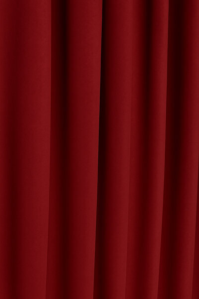 Luvora Home Luna Series Velvet Textured Pleatless Background Curtain - Claret Red