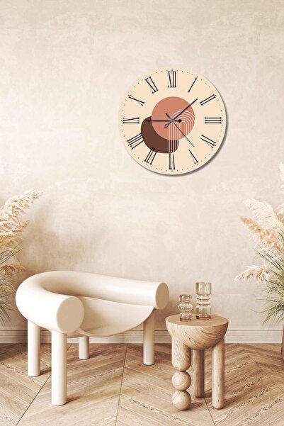 byMelekoğlu Minimalist Tasarım Mdf Uv Baskı Duvar Saati 40 Mds-06
