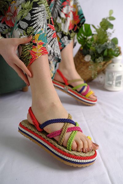 Oksit Sandale de damă Flr Aryans Rope String Flip Flops