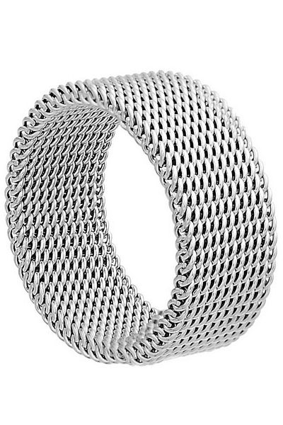 Takı Dükkanı Unisex 8mm Flexible Weave Mesh Steel Ring Sb1sb2