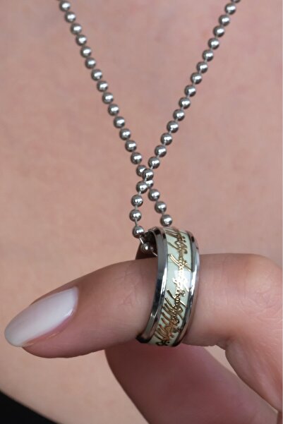 Takı Dükkanı قلادة دائرية من الفولاذ تتوهج في الظلام (بدون اختيار الحجم!)Eck34