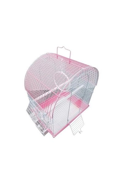 STOREMAX Dayang Two Door Drum Lovebird Cage Pink 30X23X39 cm
