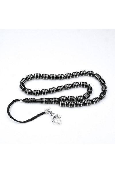 Skygo Oltu Stone and Capsule Cut Auger Wrap Embroidered Rosary