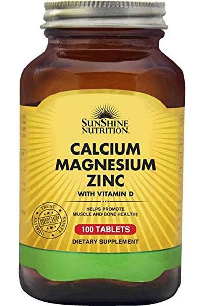Sunshine Nutrition Calcium Magnesium Zinc With Vitamin D, 100 Tablets | Helps Promote Muscle & Bone
