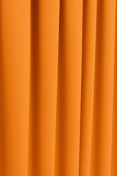 Luvora Home Luna Series Velvet Textured Pleatless Background Curtain - Orange