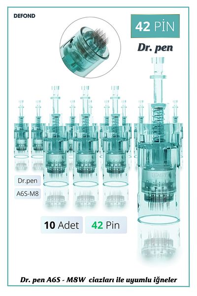 DEFOND Dr Pen A6S - M8W Compatible Needles 10 Pieces 42 Pin Original Dermapen Needle Cartridge