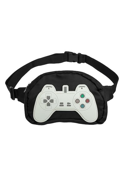 OEM Children's Belt Bag, Gaming, Adjustable Strap, Black/White, 17.5x4x13cm