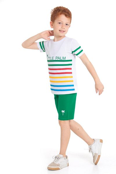 CiciTime Çocuk Modası Boy's Capri Casual Set with Summer Shorts
