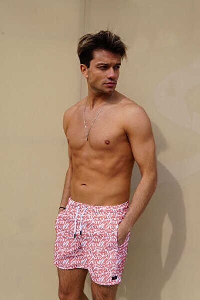 C&City Ανδρικό σορτς μαγιό με ψηφιακή εκτύπωση C1162 Salmon