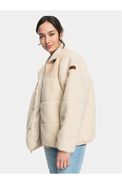 Roxy Women's Sheepskin Coat ERJJK03569 Beige