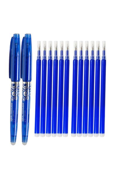 Ropet Set 2 x Pix cu Radiera 0,7mm si 12 Rezerve, Roller, albastru