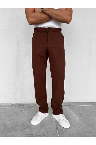 MODA Linen Baggy Pants Brown
