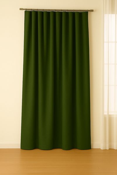 Luvora Home Luna Series Velvet Textured Pleatless Background Curtain - Grass Green