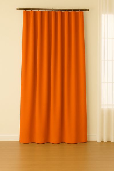 Luvora Home Luna Series Velvet Textured Pleatless Background Curtain - Orange
