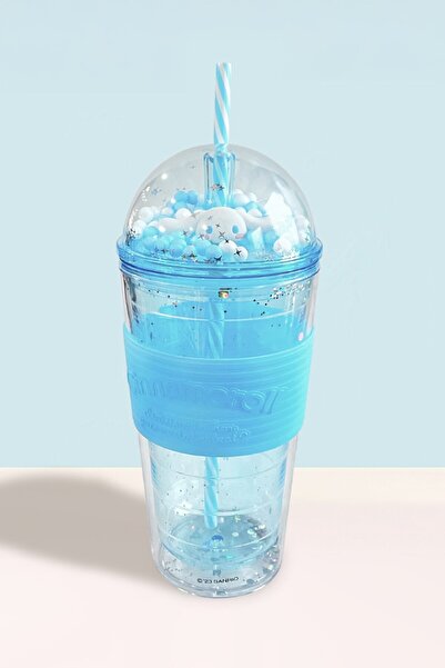 Miniso Sanrio Lisanslı Parti Serisi Pipetli Plastik Şişe (600ml) - Cinnamoroll