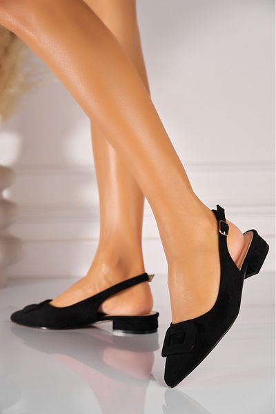 Joana Women's Casual Black Shoes Made of Eco-Suede Leather Alyra