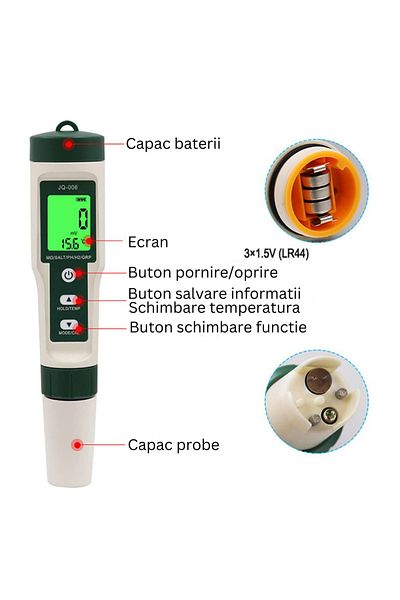 OEM 10 in 1 Water Quality Tester (PH/TDS/EC/ORP/S.G/Salinity/Temperature/H2/Fertility/Resistivity)