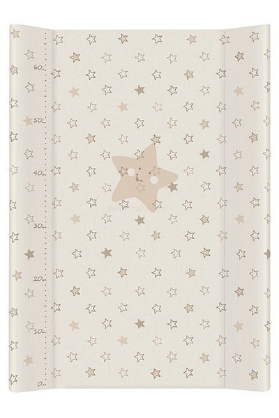 Ceba Baby COMFORT Changing Mat 50x70cm, with Reinforcement, 3cm Thickness, Anti-Slip System, stars, cream