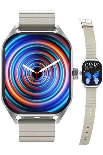 Smart Vibe DT™ WA9CH MAX Smartwatch 2.04” Infinity AMOLED, Receive/Make Call, AI Voice Assistant, Silver