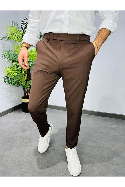 MODA Premium Cotton Lycra Fabric Pants Bitter Brown