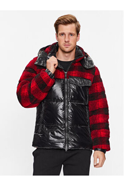 SAVE THE DUCK Jachetă de iarnă pentru bărbați D31439M-LUPY17 Negru, Roșu