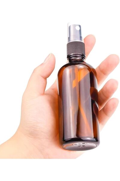 makrobay 100ml Amber Cam Sprey Şişesi Boş İnce Sis Cam Şişeler Uçucu Yağlar için,- 5'li Paket