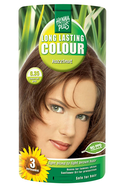 Hennaplus Vopsea de par permanenta Hennaplus fara parabeni Long Lasting Colour Hazelnut 6.35, 100 ml