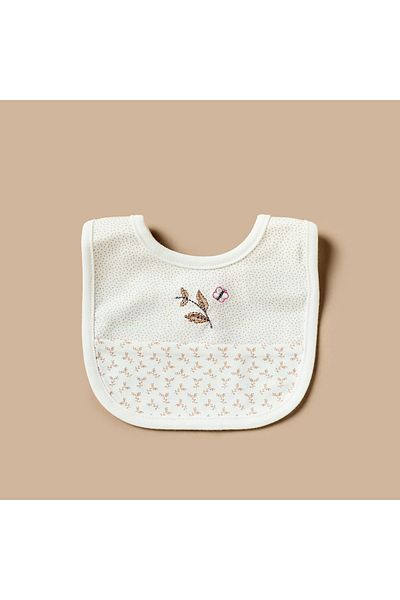 giggles Printed Bib With Button Closure