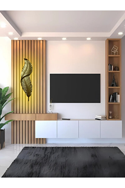 3D AKSESUAR DÜNYASI Gold Tüy Aplik Led'li Elektrikli Dekoratif Duvar Aydınlatma