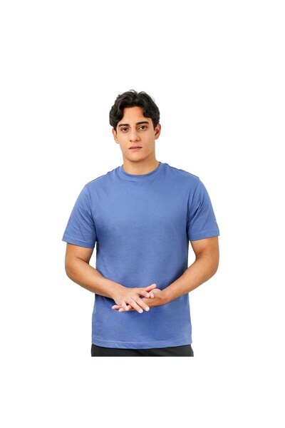 Giordano تي شيرت رجالي قطني بياقة دائرية وقصة ضيقة وأكمام قصيرة