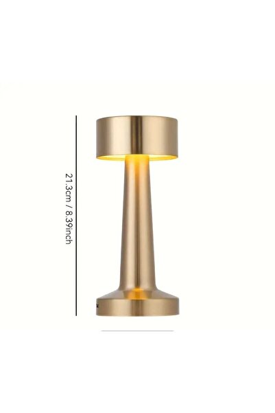 Genel Markalar Dokunmatik - Şarjlı 3 Renkli Dambıl LED Lamba (Gold) - Dekorat...