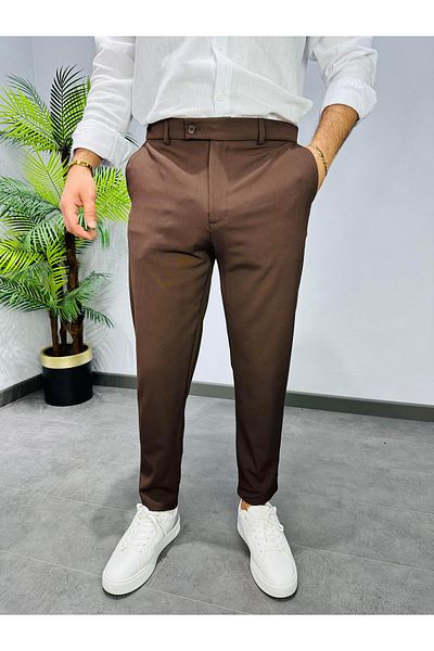 MODA Premium Cotton Lycra Fabric Pants Bitter Brown