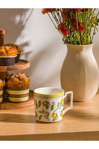 LC Waikiki Lcw Home Mixed Flower Printed Porcelain Mug 320 ml