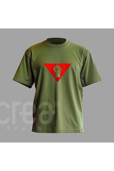 Crea Eymer Wear Palestine Red Palestine - Military CO Ψηφιακή στάμπα από βαμβακερό μπλουζάκι με λαιμόκοψη Χακί - Χακί