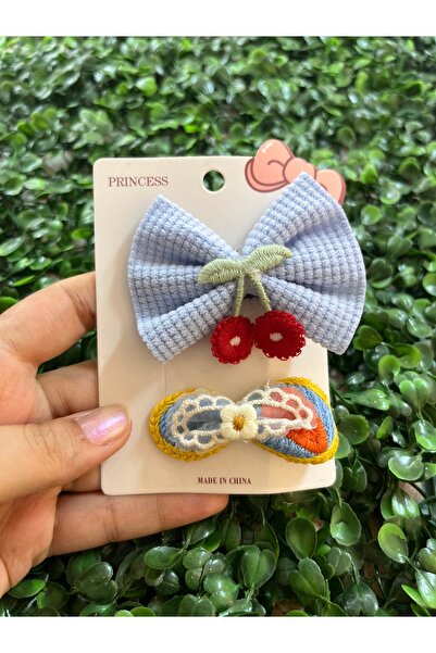 PONÇİK ACCESSORİES Children's Set of 2 Buckle Cherry Bow Collar Buckle