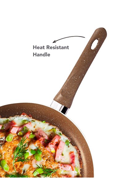 GRANDİ Grandi 1-Piece Non-Stick Titanium High Thickness Frying Pan Brown 24 cm