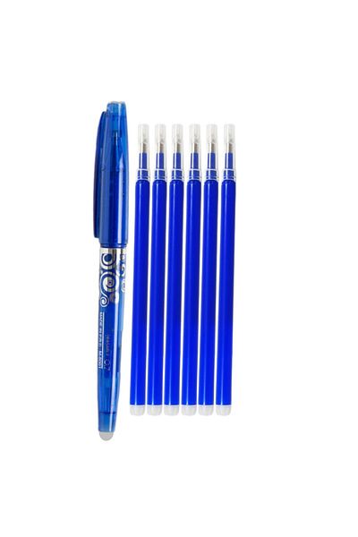 Ropet Set Pix cu Radiera 0,7mm si 6 Rezerve, Roller, albastru