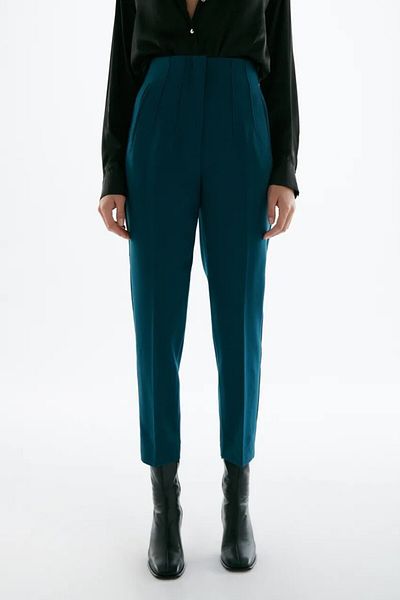 Intisimo Pantaloni de birou, talie înaltă, casual, Nautilius albaștri - M