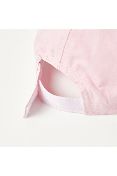 Juniors Applique Detail Cotton Cap With Hook And Loop Strap Closure