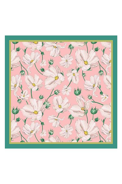 Qef Twill Silk Scarf - Daisy Powder