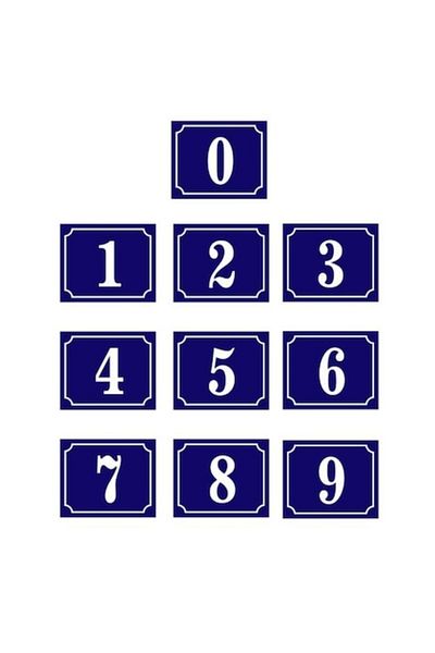 crt Set 10 autocolante, numere de la 0 la 9, CRT, PVC, 11 cm x 9 cm