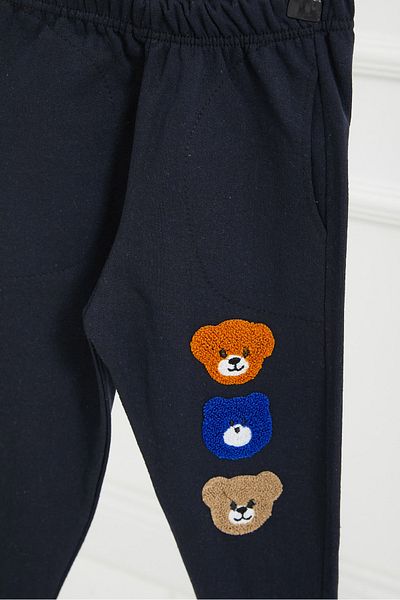 TOFİSA Boy's Navy Blue Teddy Bear Sweatpants - 26670