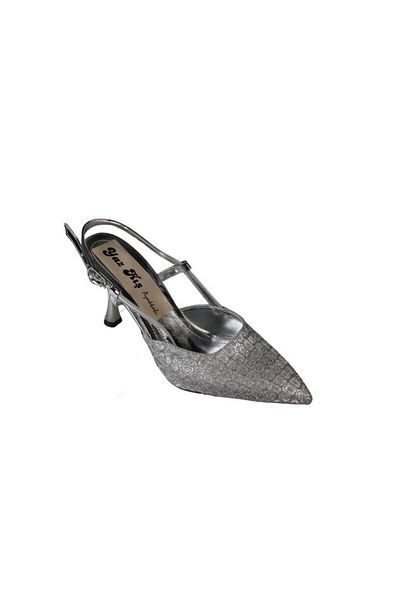 Yaz Kış Ayakkabı Yazkiş Qadi Silver Gold Black Thin 8cm Heels Closed Front Open Back Evening Dress Wedding Shoes