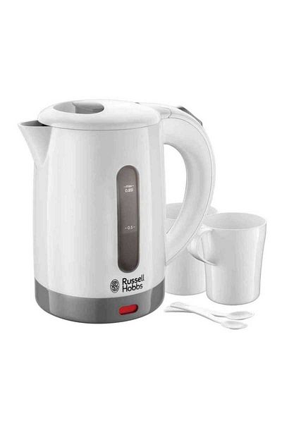 RUSSELL HOBBS Fierbator compact de voiaj Russell Hobbs Travel 23840-70 1000W 0.85L 2 cesti 2 lingurite Alb Gri